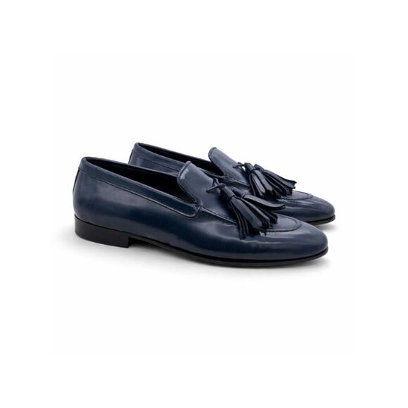 Louis Leeman LL00122 Blue Leather Tassel Loafers EU 39 New Italy main image 10